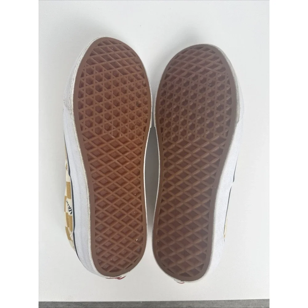 Vans Era Big Checkerboard Yellow/White Logo Skate Shoes Womens Size 8 Men Sz 6.5